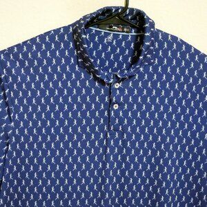 Ralph Lauren Shirt Mens XL Short Sleeve Performance Golf Polo RLX Blue